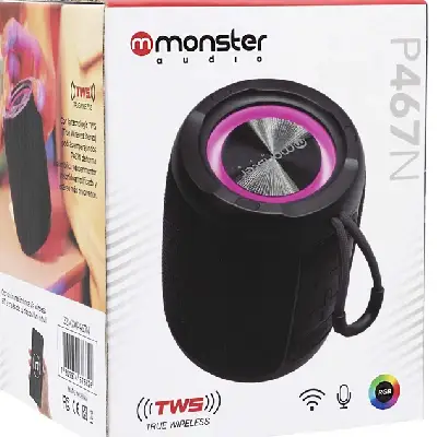 PARLANTE BT MONSTER AUDIO P467N NEGRO - Imagen 2