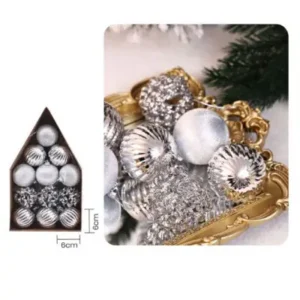 Bambalinas Plateadas 12 Piezas 6cm Estampadas