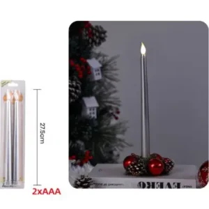 Pack de velas decorativas de baterías Plateadas
