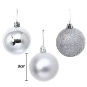 Bambalina Plateada 6 piezas 8cm