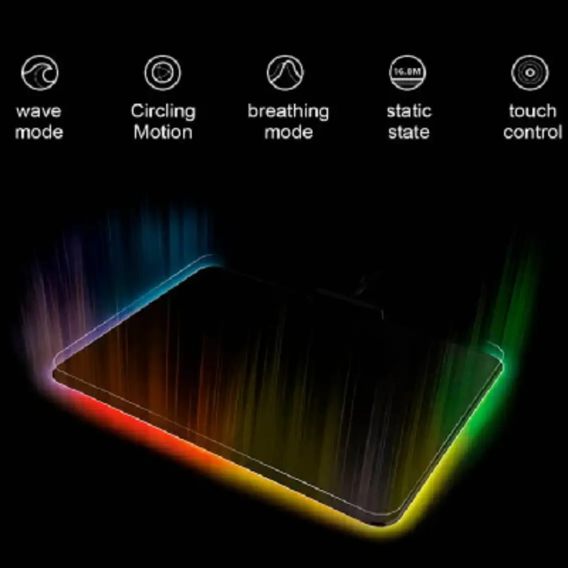 Mouse Pad Rgb Light 34x25cm Lbpg2535 Lbn Color Negro Bordes Led Rgb Negro Bordes Led Rgb - Imagen 2