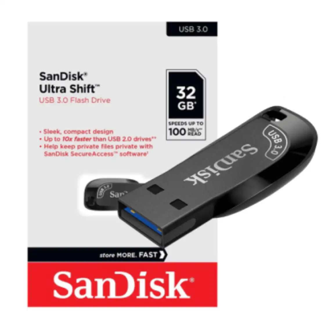 SanDisk Ultra Shift USB 3.2 Gen 1 Flash Drive - 32GB - Imagen 4