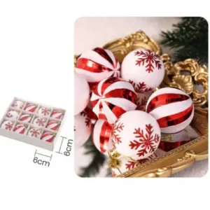 Bambalinas Rojas y Blancas 12 piezas 6 cm Estampadas