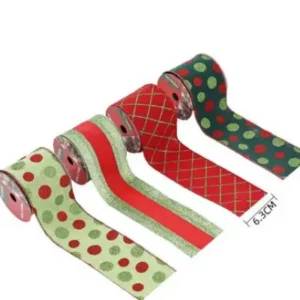 CINTA DECORATIVAS NAVIDEÑAS TONOS ROJO Y VERDE