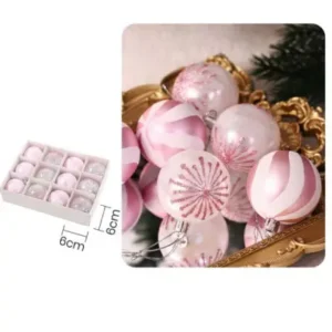 Bambalinas Rosadas 12 Piezas 6cm Estampadas