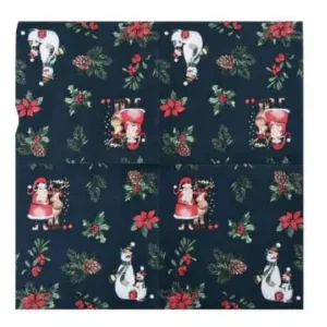Servilletas navideñas estampadas navideñas 33x33cm