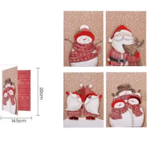 Tarjetas de felicitaciones navideñas Muñeco de nieves 17cm