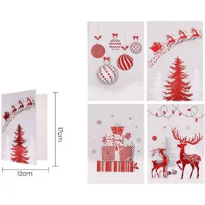 Tarjetas de felicitaciones navideñas variadas 17cm