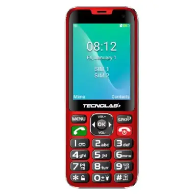 Celular Senior Tecnolab Tl487 Rojo Telefono Adulto Mayor