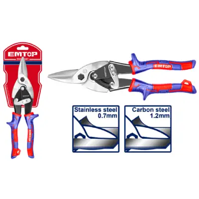 Tijera Hojalatería Recta EMTOP, 10 Pulgadas Mango Suave - Imagen 2