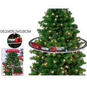 Tren animado de batería con luces navideño